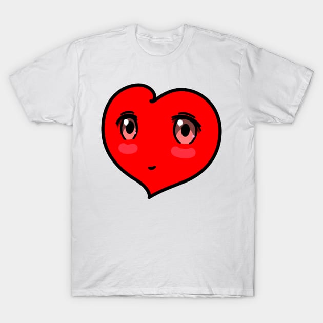 Big Bold Love Heart Design with Cute Face T-Shirt by EnvelopeStudio